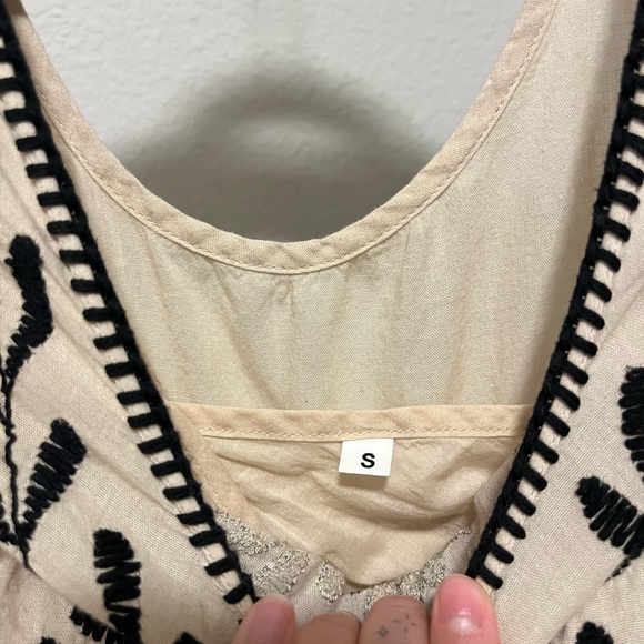 Free People Black and Cream Embroidered Marina Dress - Picture 4 of 4